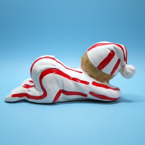 Rare Vintage INARCO Christmas Figurine E-4498 Sleeping Boy Candy Cane PJ Japan - Picture 5 of 11